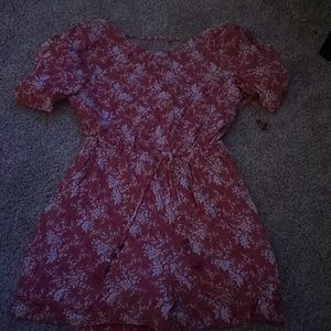 chelsea & violet pink and white open back romper